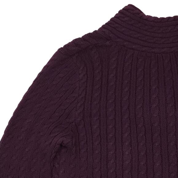 Jeanne Pierre Sweater Womens Medium Cable Knit Pullover V Neck Warm Cozy Layer - Picture 8 of 11